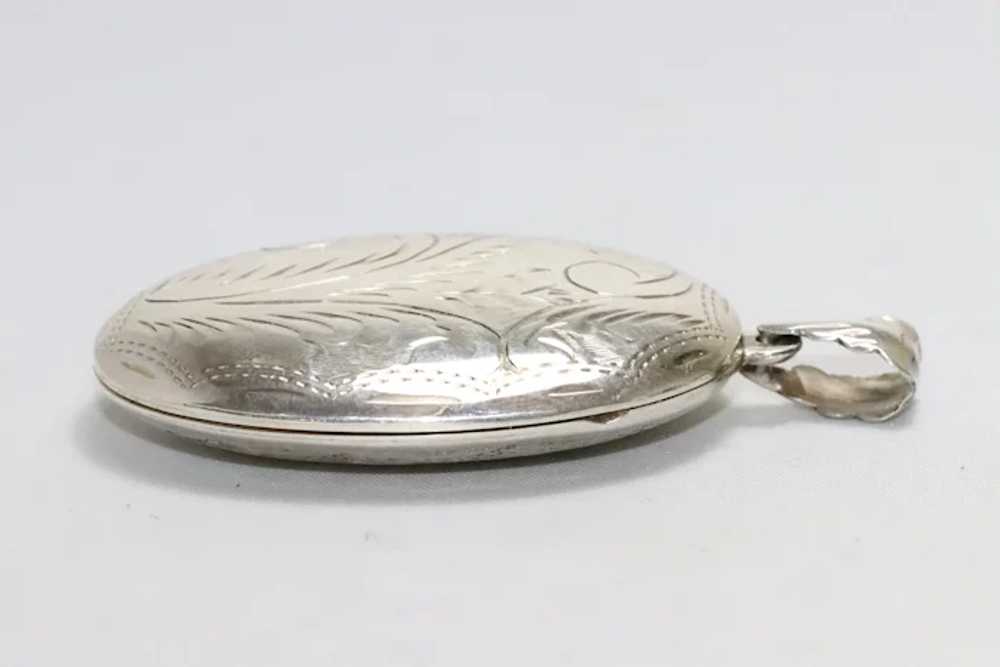 Vintage Sterling Silver Locket Pendant - image 2