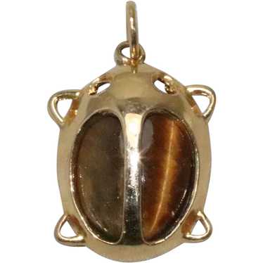 Vintage Gold Fill Tiger Eye Pendant