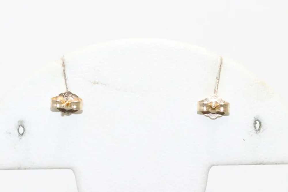 Vintage 14K Yellow Gold Diamond Aquamarine Pear E… - image 3