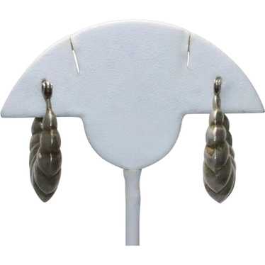 Vintage Sterling Silver Hoop Earrings - image 1