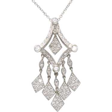 Sterling Silver Cubic Zirconia Geometric Chandeli… - image 1