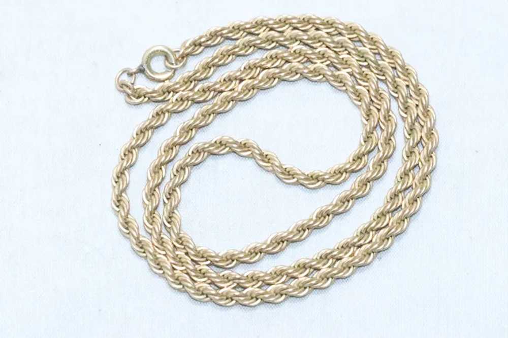 Vintage 12KT Gold Filled Rope Chain - image 2