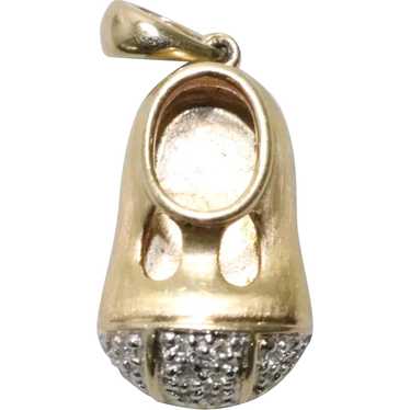 14KT Yellow Gold .12CT Diamond Sneaker Shoe Pendan