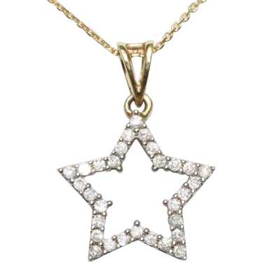 14KT Yellow Gold .36CT Diamond Star Necklace