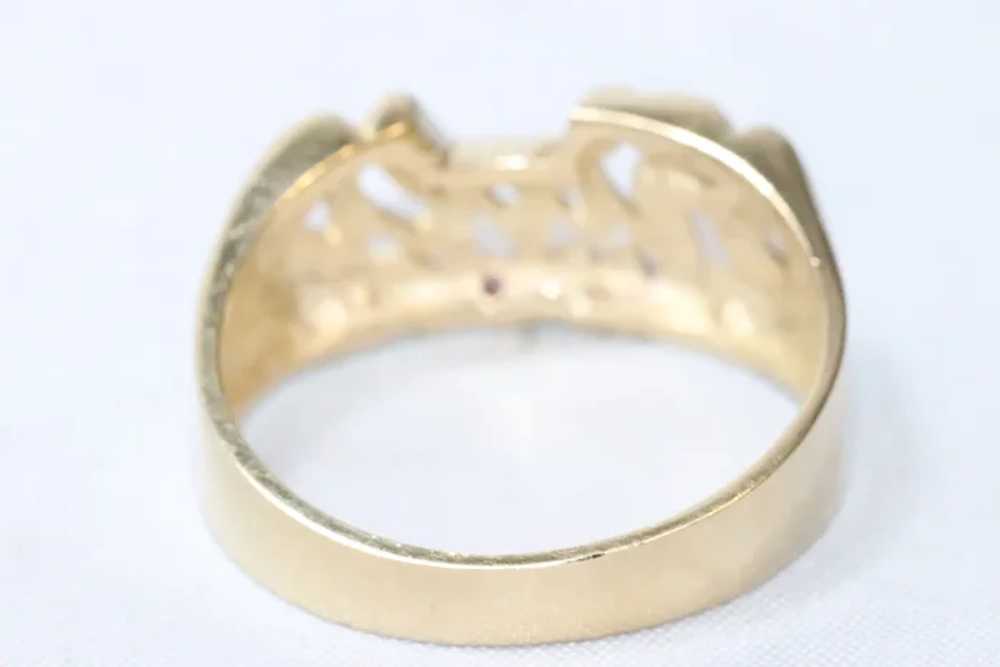 Vintage 14KT Two Tone Gold Kali Nameplate Ring - image 3