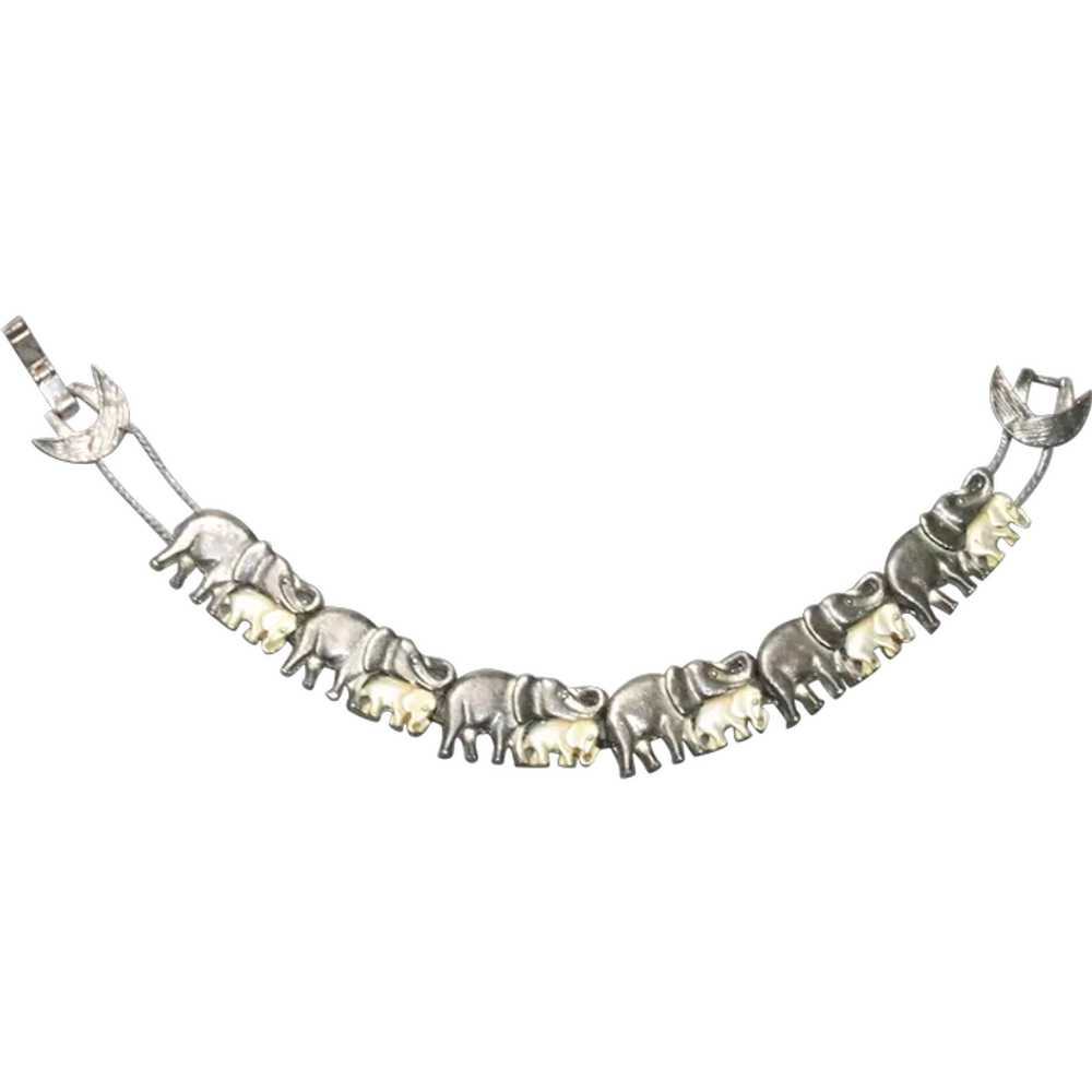 Vintage Costume Elephant Bracelet - image 1