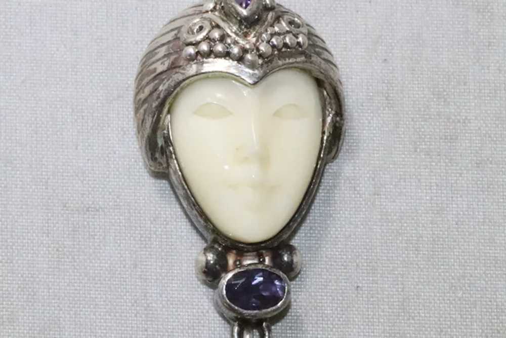 Vintage Sajen Sterling Silver Goddess Amethyst Ja… - image 2