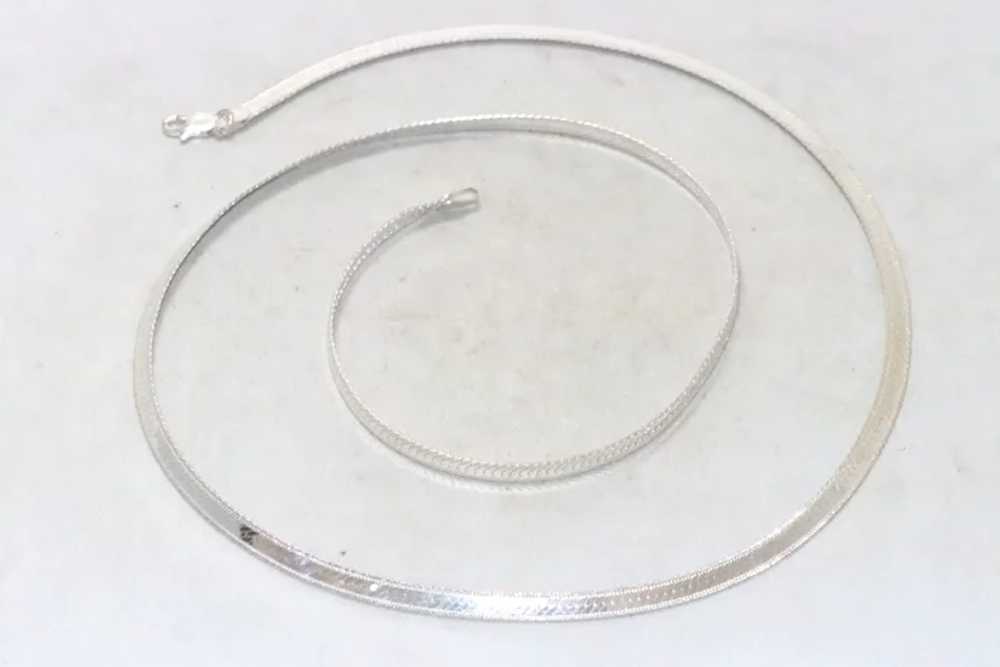 Vintage Sterling Silver Italian Herringbone Chain… - image 2