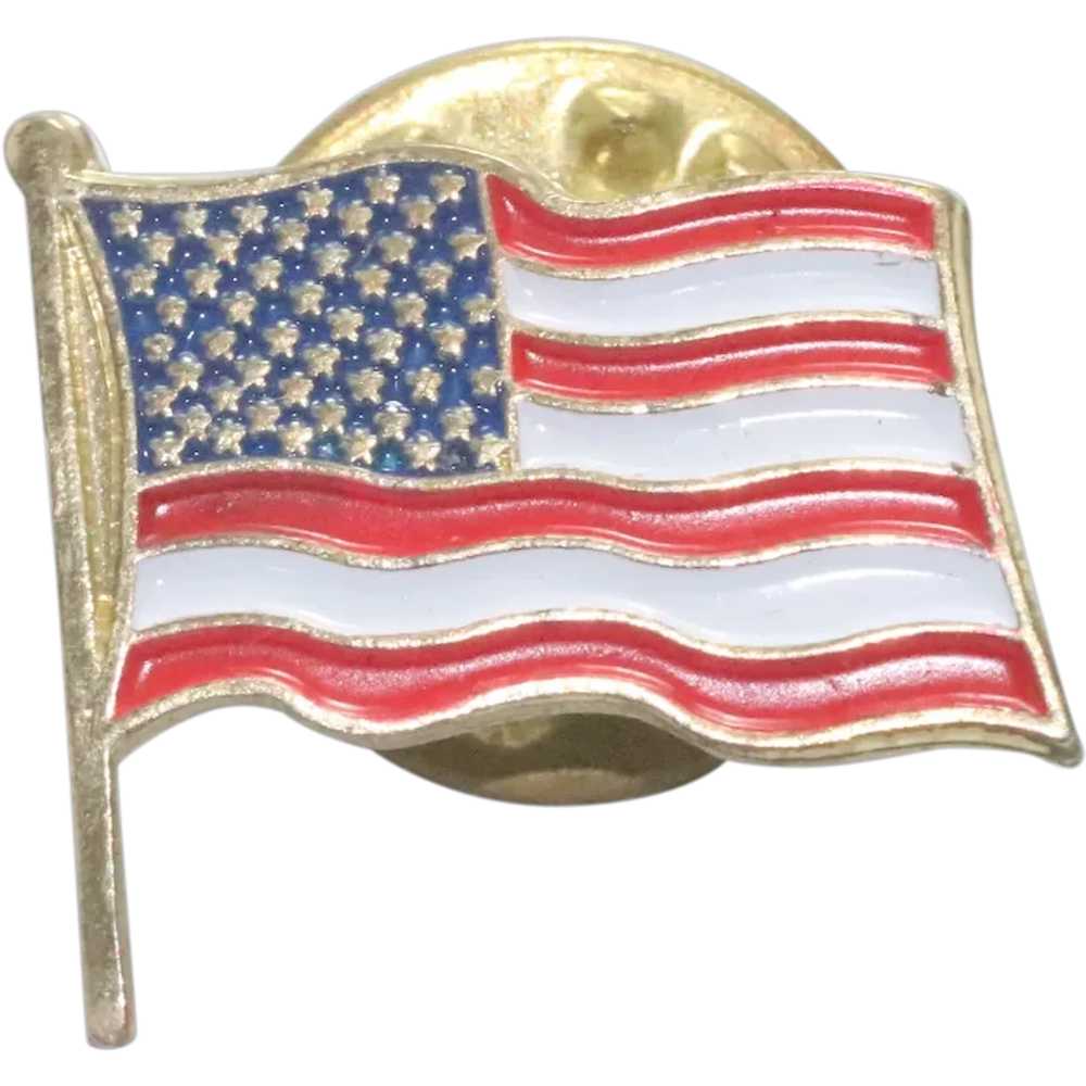 Enamel American Flag Pin - image 1