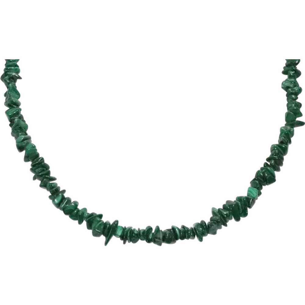 Vintage Malachite Stone Necklace - image 1
