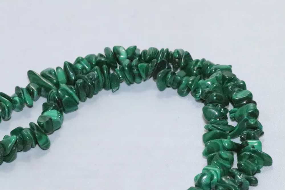 Vintage Malachite Stone Necklace - image 2