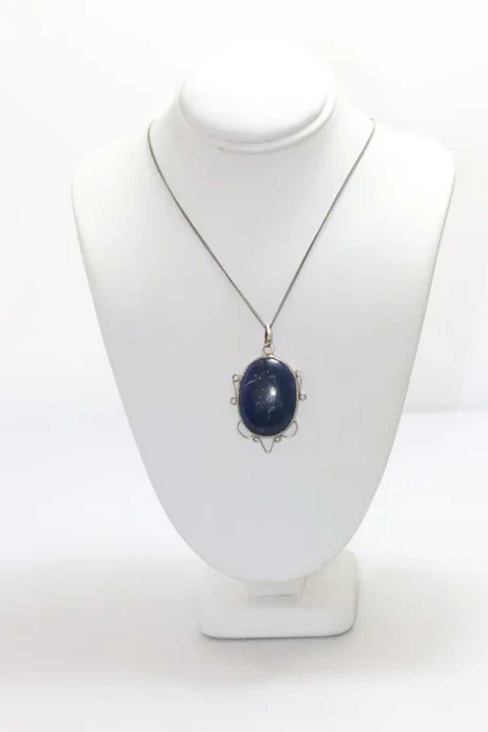 Sterling Silver Lapis Lazuli Necklace - image 2
