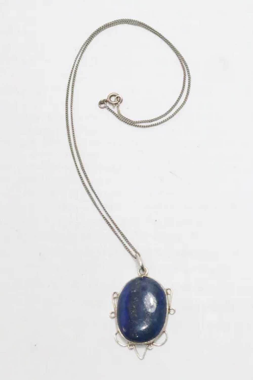 Sterling Silver Lapis Lazuli Necklace - image 3