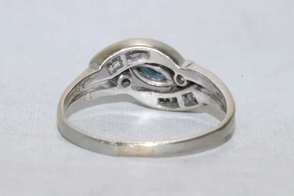 14 KT White Gold .76 CT Diamond and .35 Sapphire … - image 3