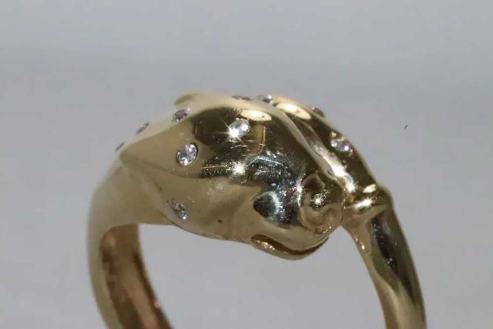 14KT Yellow Gold .25 CT Diamond Panther Ring - image 2