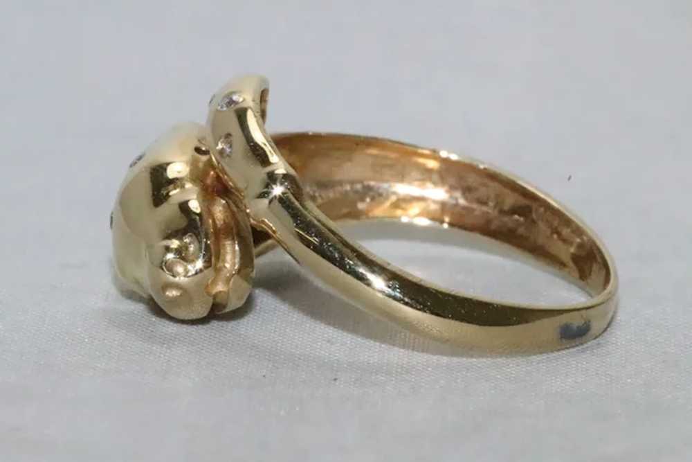 14KT Yellow Gold .25 CT Diamond Panther Ring - image 3