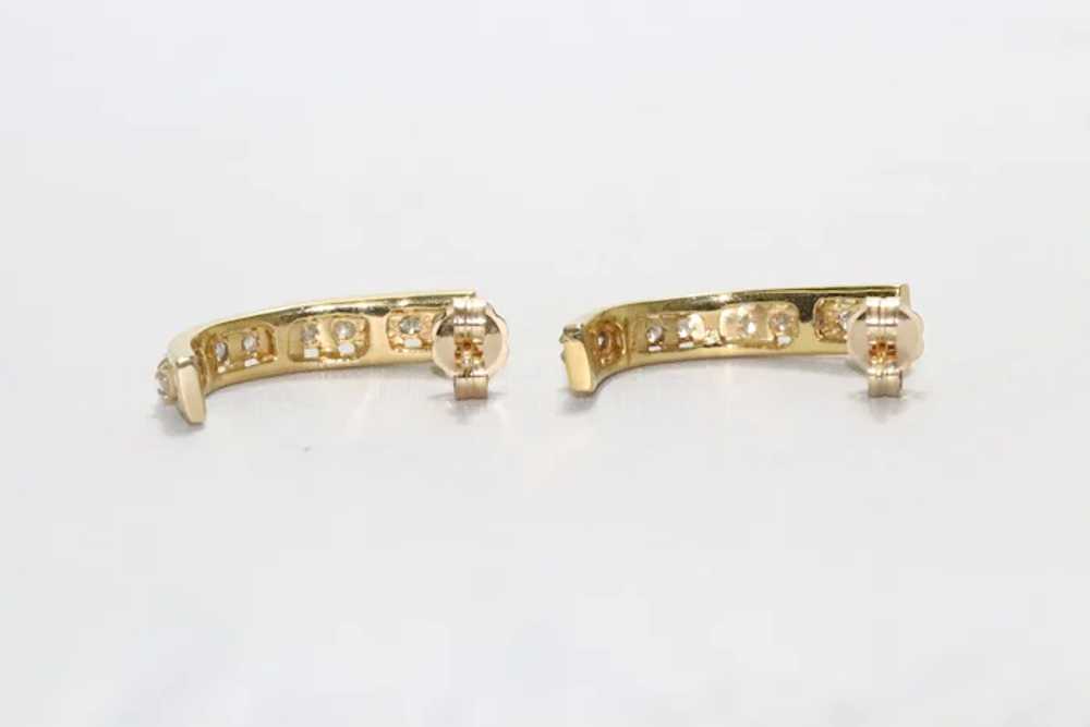14K Yellow Gold Diamond Earrings - image 4