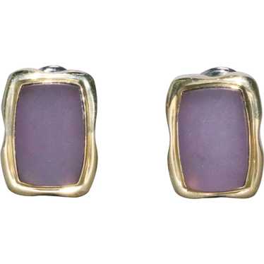 14KT Yellow Gold Sterling Silver Amethyst Cabochon