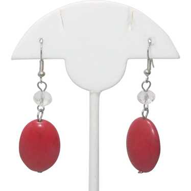 Vintage Synthetic Coral Earrings - image 1