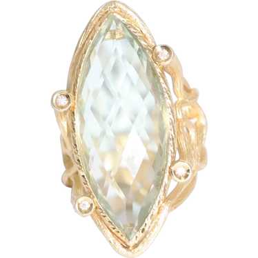 Vintage 14K Yellow Gold Diamond 32.0 CT Faceted M… - image 1