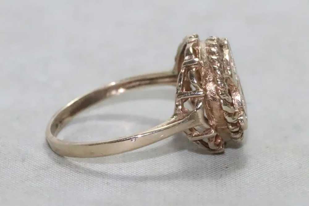 10K Yellow Gold Rope K Initial Ring - image 3