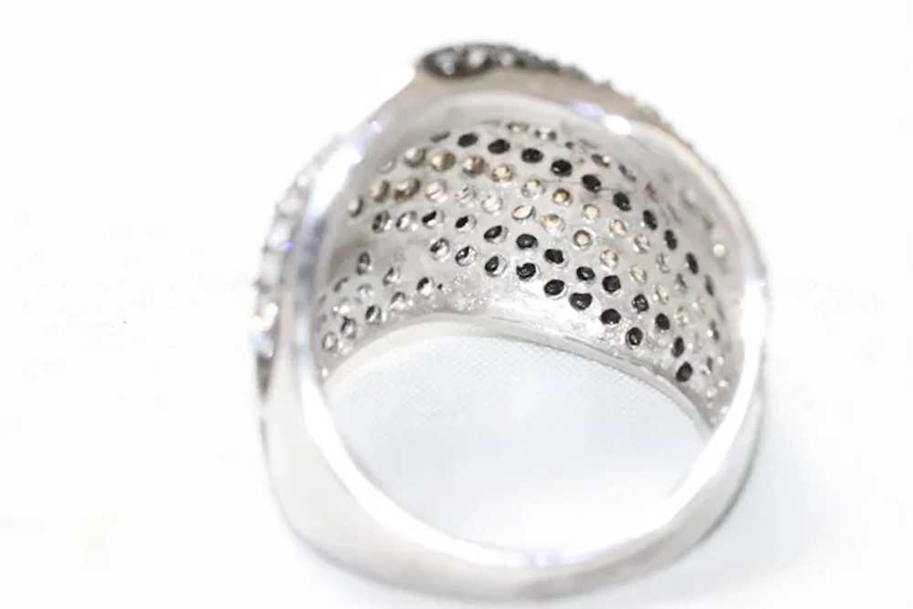 Sterling Silver Black White And Tan Cubic Zirconi… - image 3