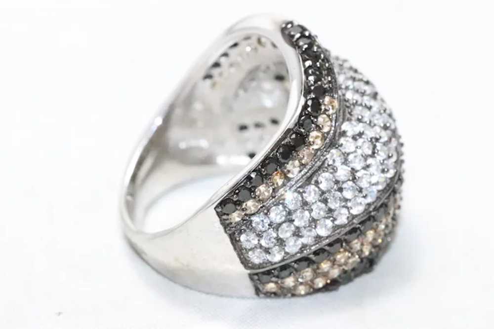 Sterling Silver Black White And Tan Cubic Zirconi… - image 4