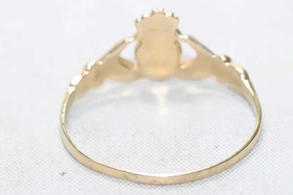 Vintage 14KT Yellow Gold Irish Claddagh Ring - image 3