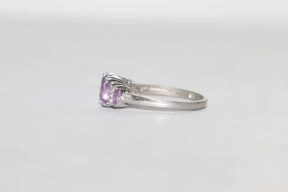 Vintage Sterling Silver Amethyst And Cubic Zircon… - image 2