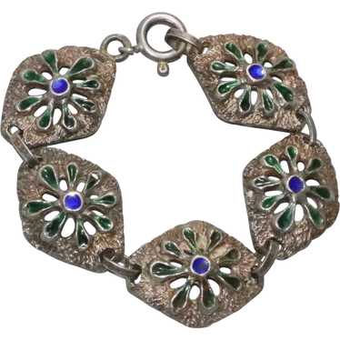 Vintage 800 Silver Floral Bracelet