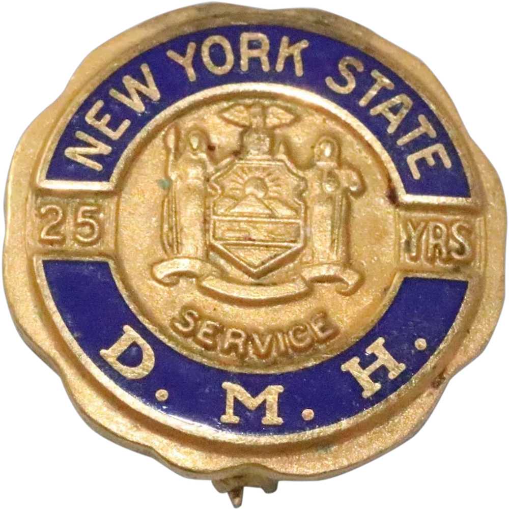 10KT Gold New York State D.M.H. 25 Years Service … - image 1