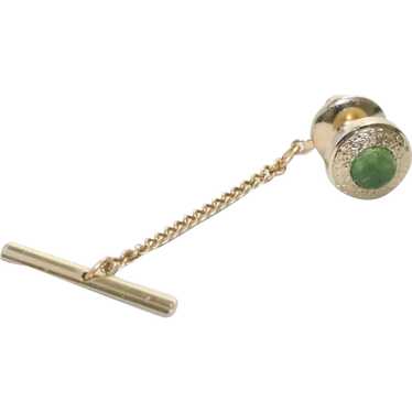 Vintage Jade Tie Tack Pin - image 1