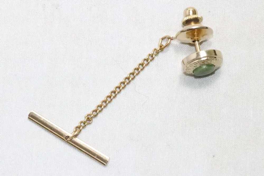 Vintage Jade Tie Tack Pin - image 2