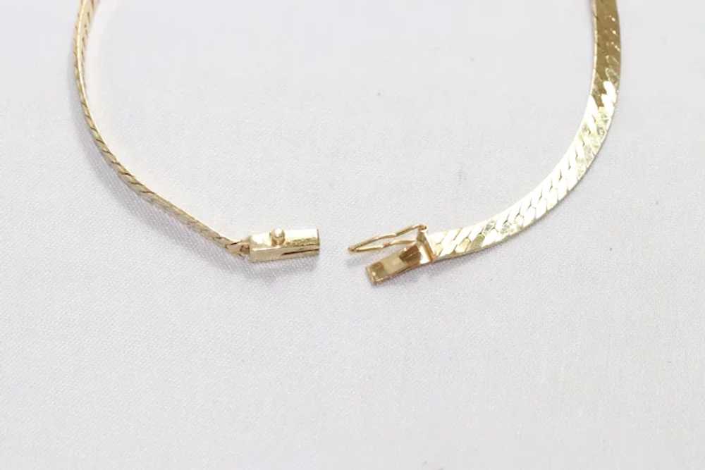 14K Yellow Gold Diamond Aquamarine Bracelet - image 5