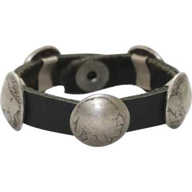 Sterling Silver Native American Coin Bracelet - image 1