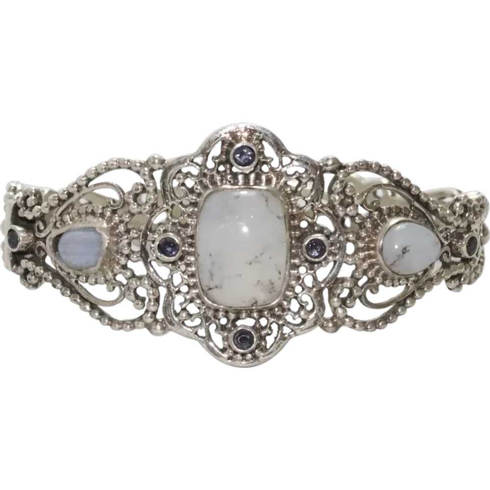 Sterling Silver Moonstone and Tanzanite Bracelet - image 1