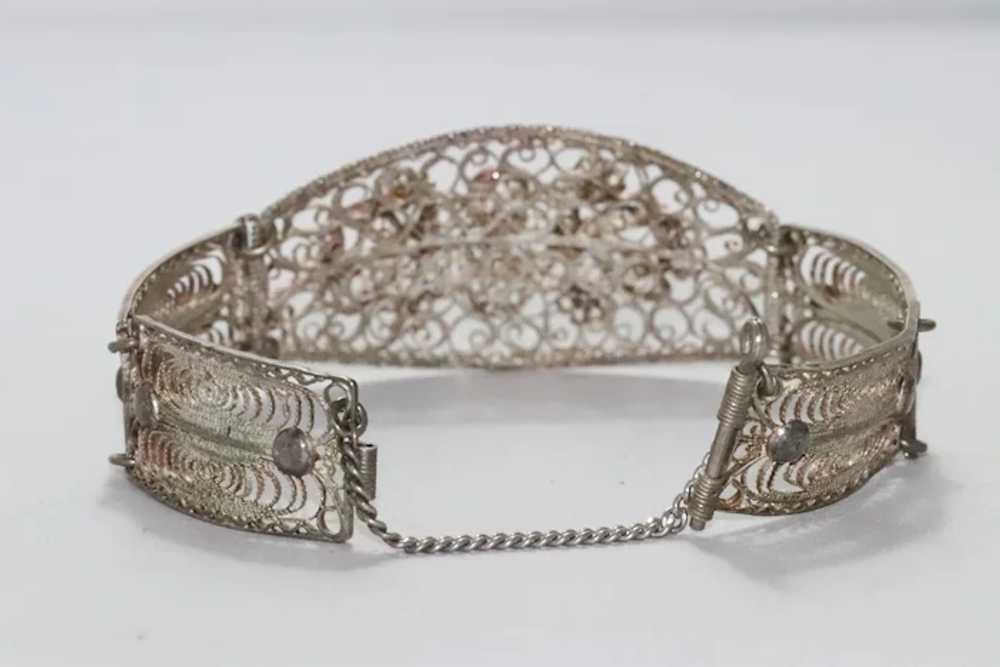 Vintage Sterling Silver Filigree Bracelet - image 3