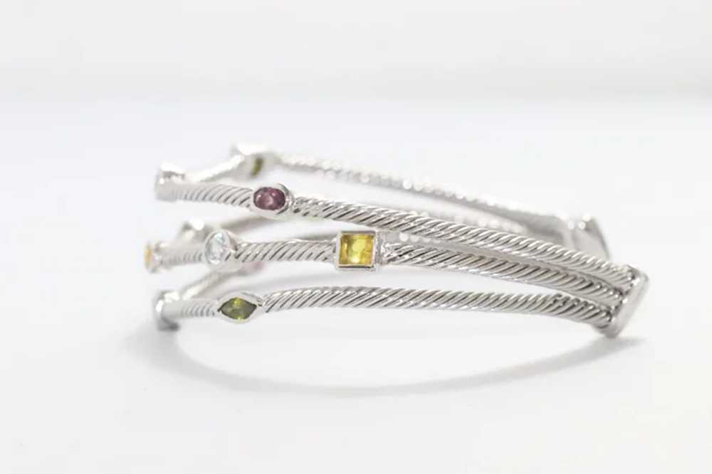 Sterling Silver Multi-Gemstones Bracelet - image 2