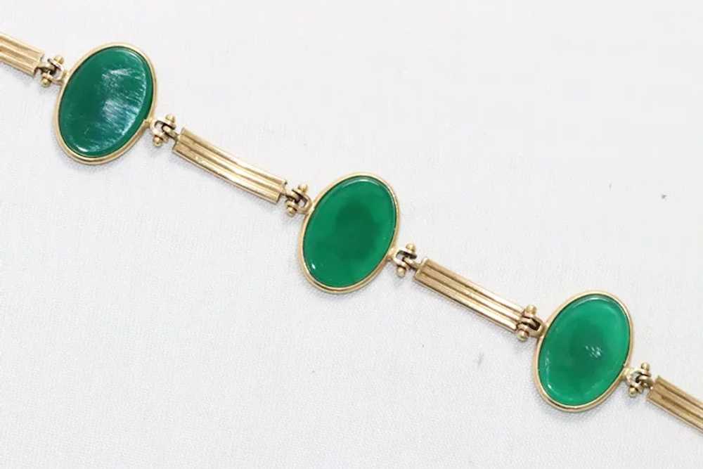 14K Yellow Gold Green Agate Roman Solider Intagli… - image 3