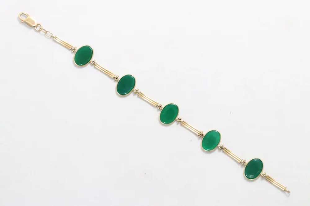 14K Yellow Gold Green Agate Roman Solider Intagli… - image 4