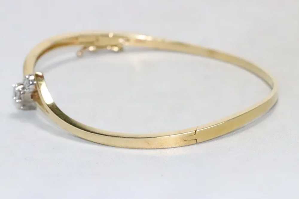 14K Yellow Gold .35 CT Diamond Bangle Bracelet - image 3