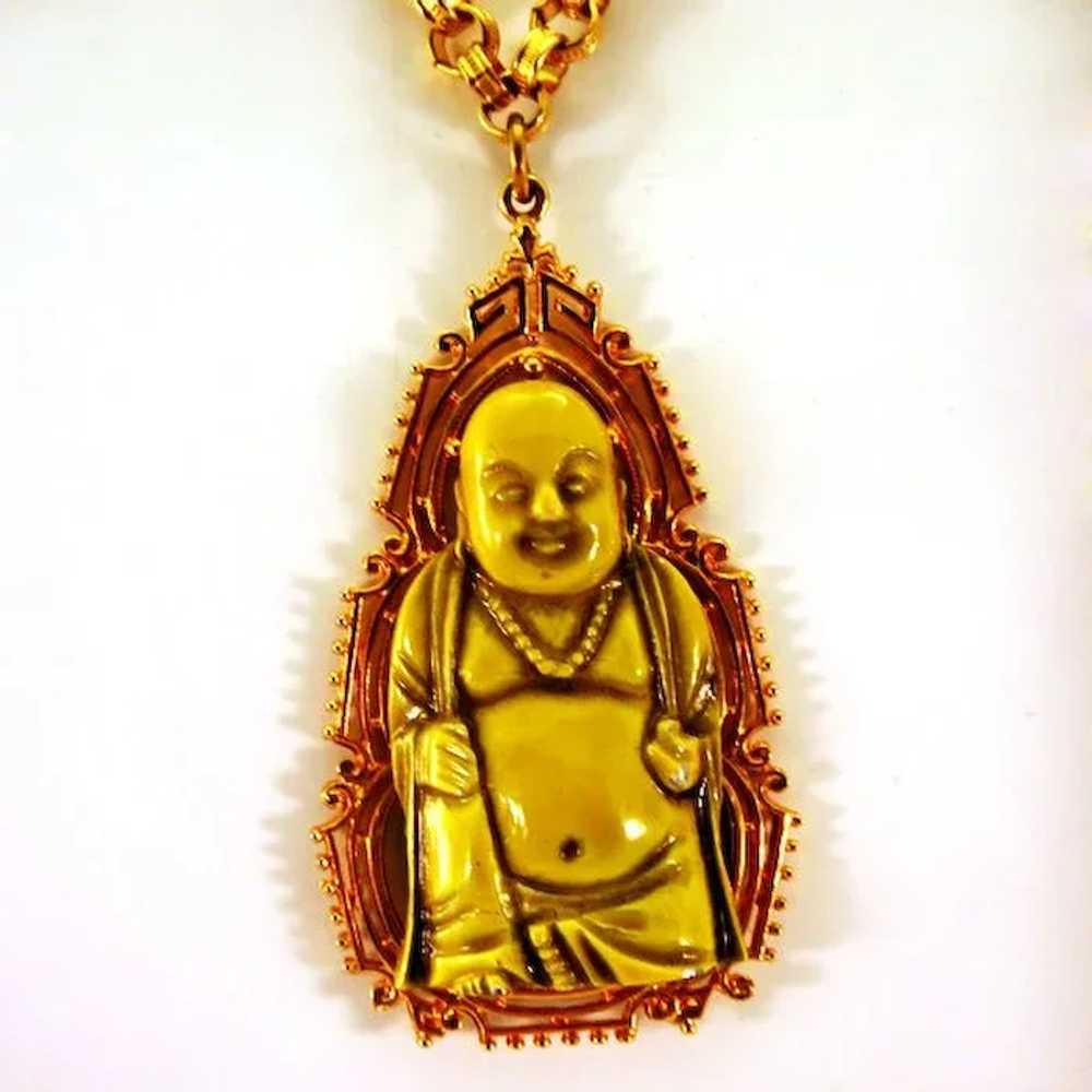 Gorgeous Buddha Necklace and Earrings Demi-Parure… - image 7