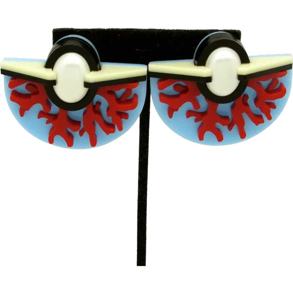 Gissa Bicalho Handmade Acrylic Sea Earrings - image 1