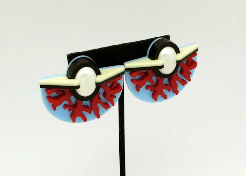 Gissa Bicalho Handmade Acrylic Sea Earrings - image 2
