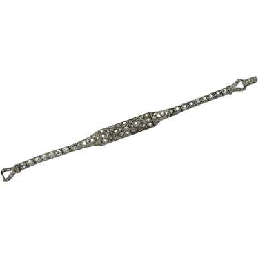 Otis Sterling Art Deco Bracelet with Rhinestones - image 1