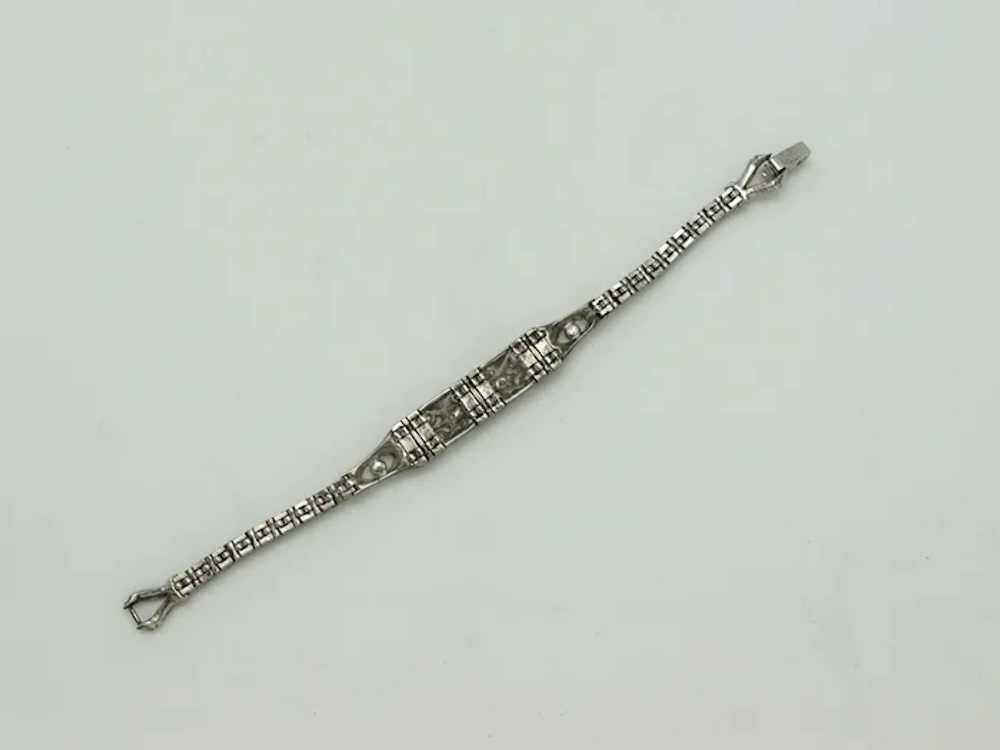 Otis Sterling Art Deco Bracelet with Rhinestones - image 4