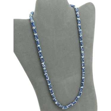 Elongated Porcelain Chinese Bead Necklace