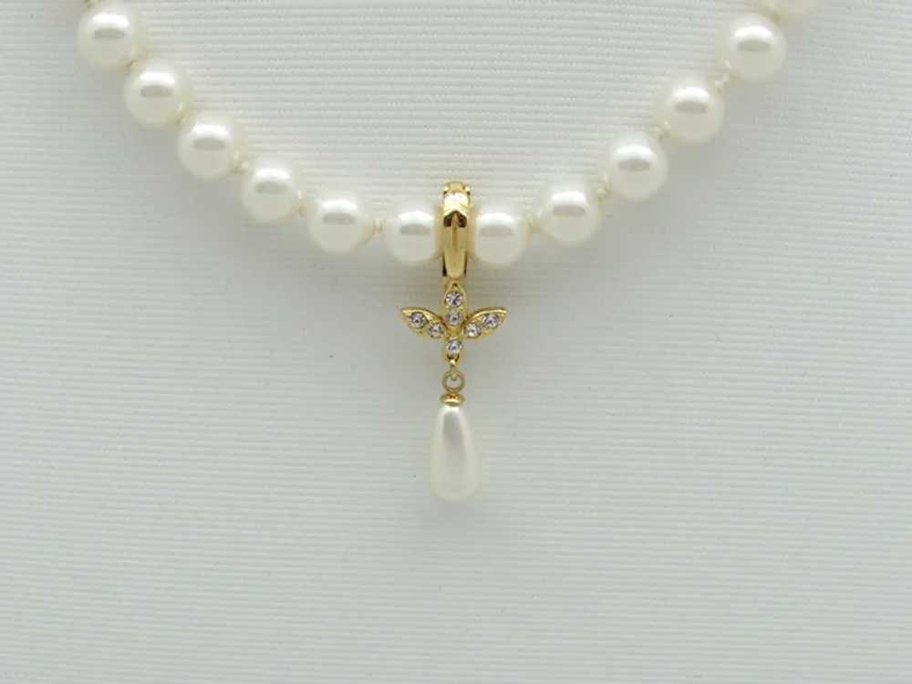 Imitation Pearl Necklace with Removable Pendant - image 3