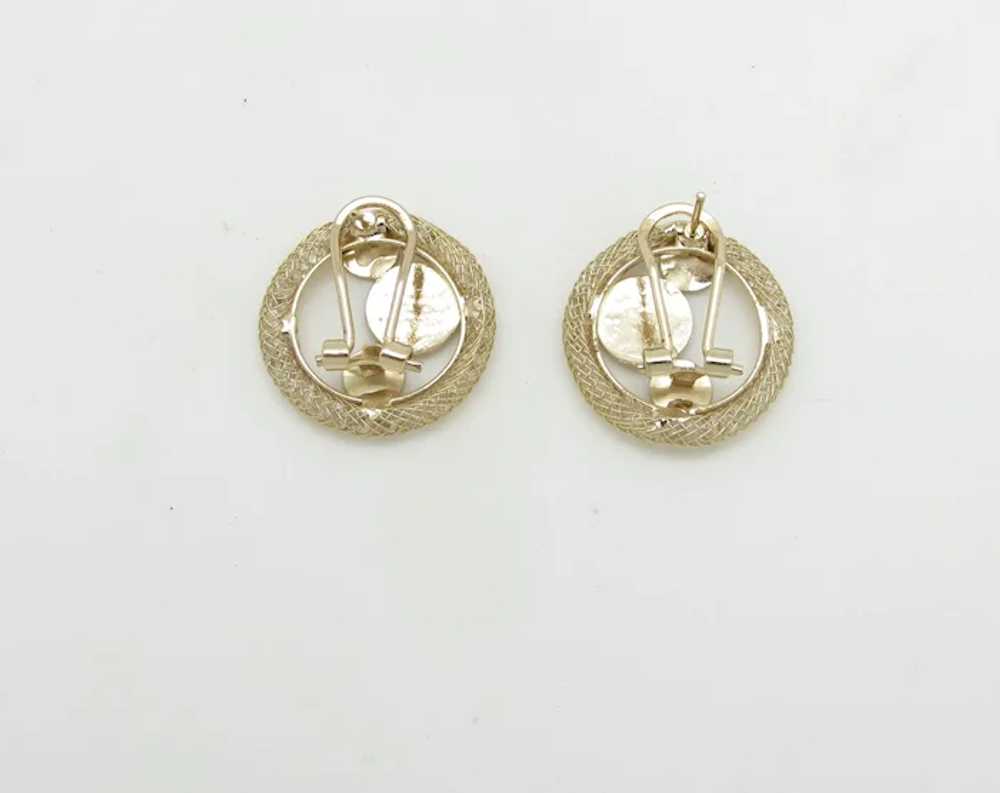 Silver and Gold Tone Metal Bubble Earrings - image 3