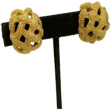 Erwin Pearl Braided Goldtone Metal Earrings